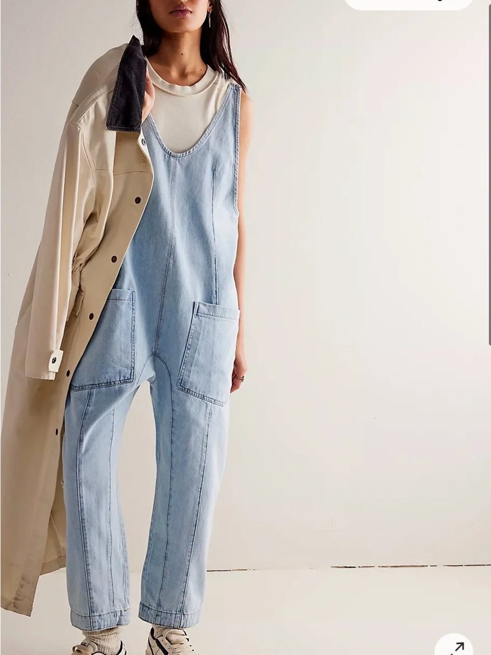 Free People Light Blue High Roller Denim Women's Overalls - Picture 1 of 2